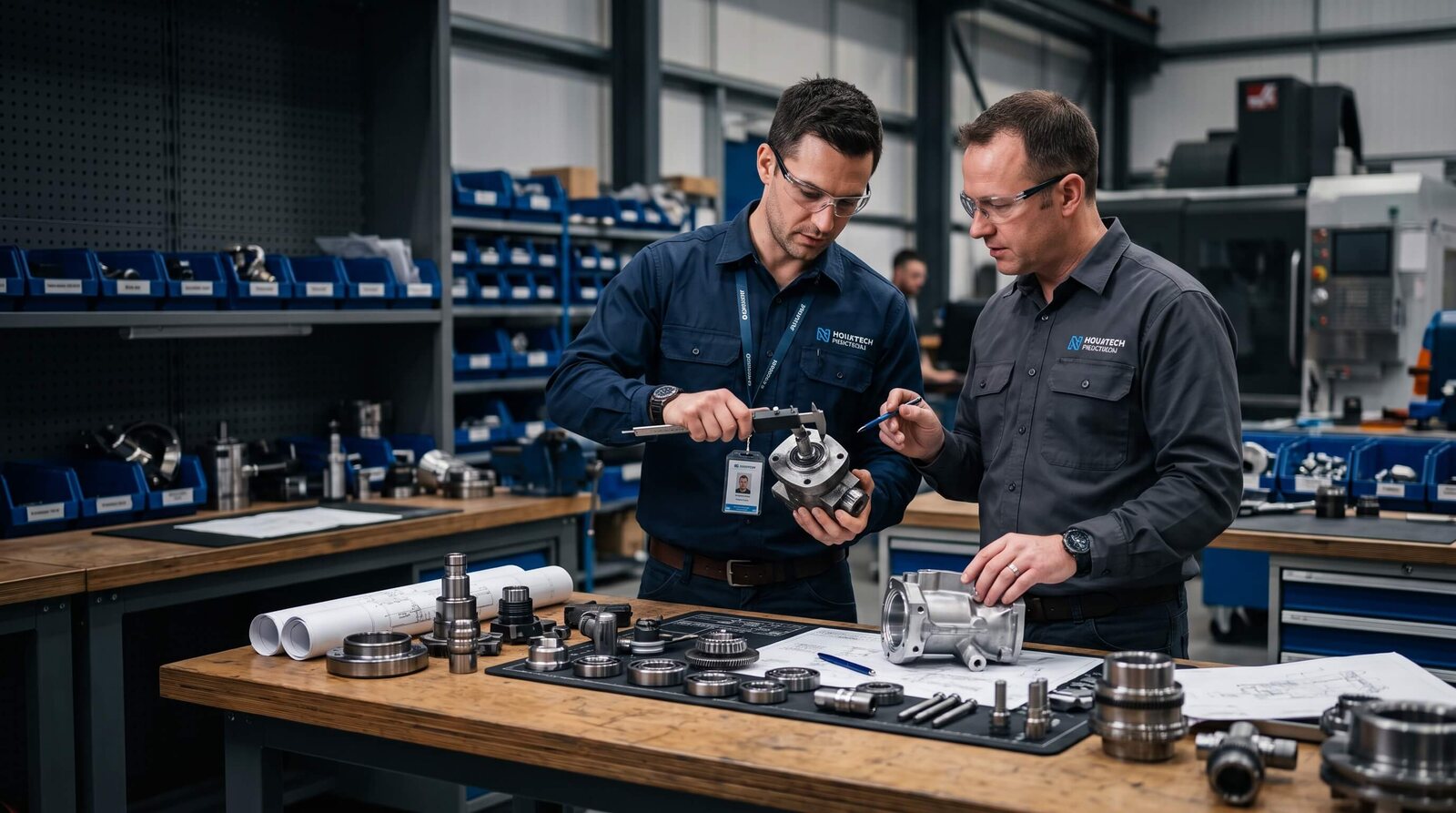 Ingenieure vergleichen Industriekomponenten
