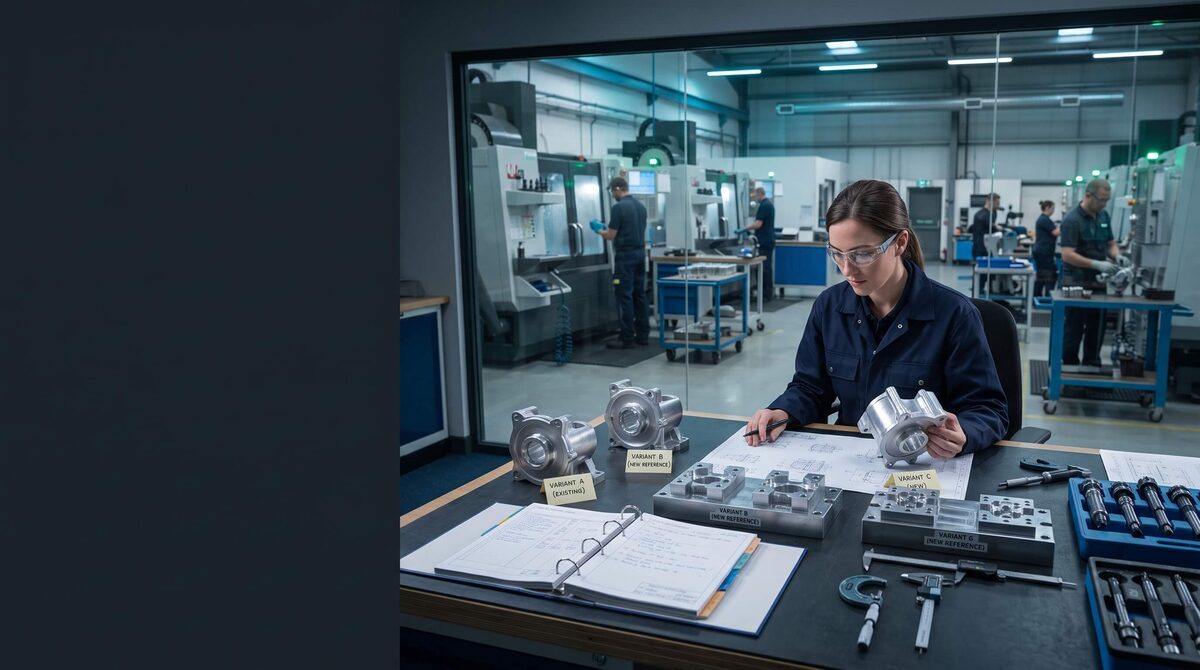 Ingenieur plant die Produktion an der Maschine