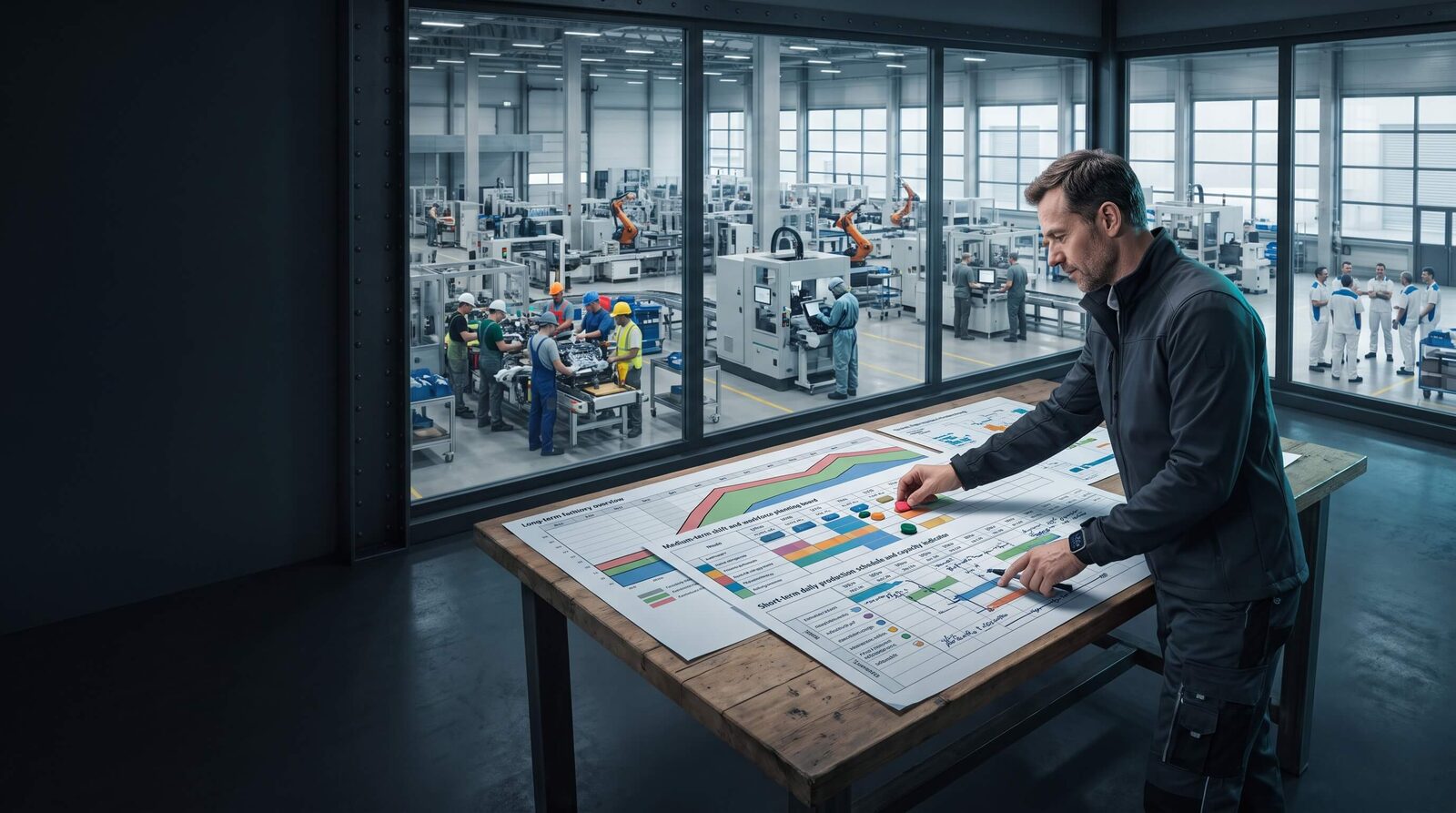 Planer wertet den Produktionsbedarf für die Schichtplanung aus