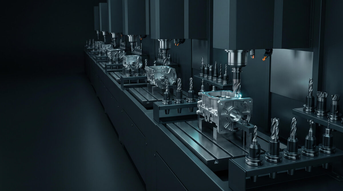 CNC-Fertigungslinie in der Produktion